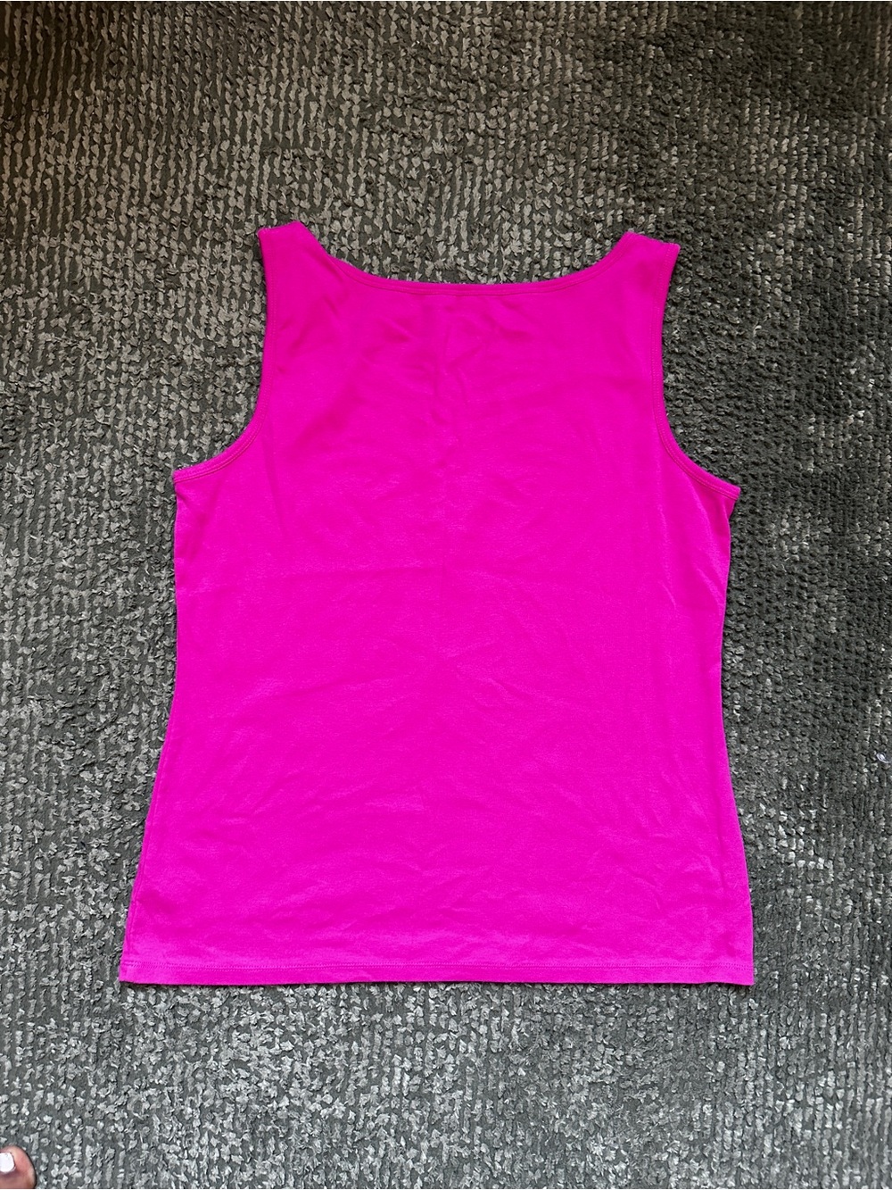 Talbots Stretch Weekend Tank Top XL Hot Pink Cotton Spandex Scoop Neck Basic - Picture 4 of 4